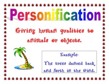 personification poster alliteration figurative language animals lesson ado nothing much preview